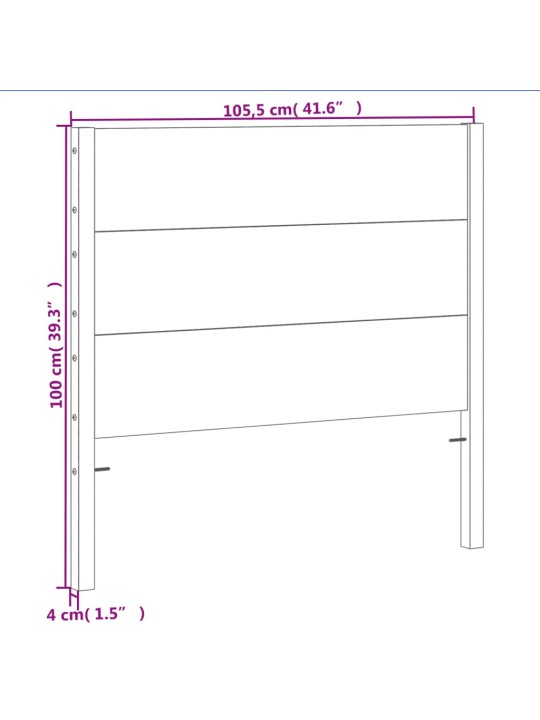 Sängynpääty ruskea 100 cm täysi mänty