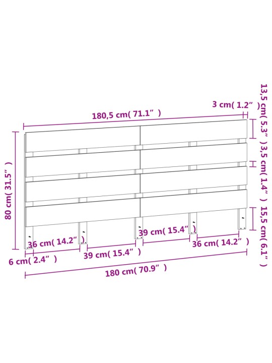 Sängynpääty ruskea 135 cm täysi mänty