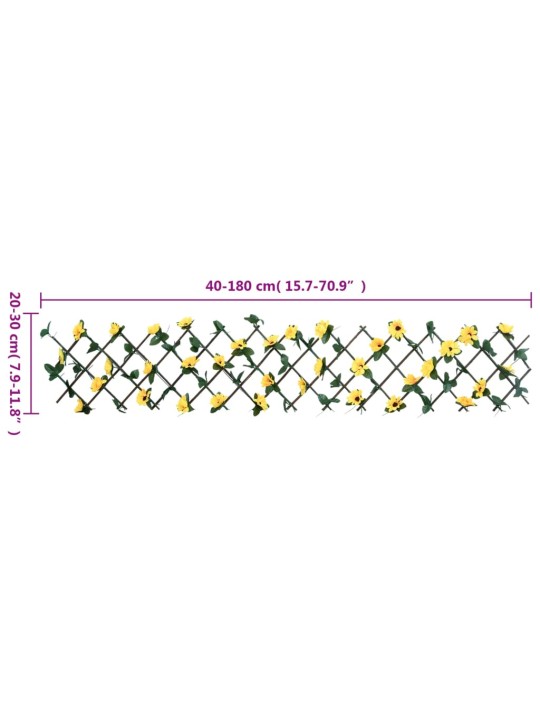 vidaXL Säleikkö tekomuratti laajennettava 5 kpl keltainen 180x20 cm