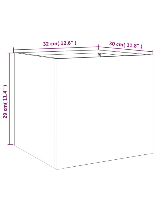 Kukkalaatikot 2 kpl musta 32x30x29 cm kylmävalssattu teräs