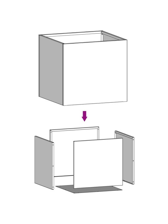 Kukkalaatikko antrasiitti 32x30x29 cm teräs