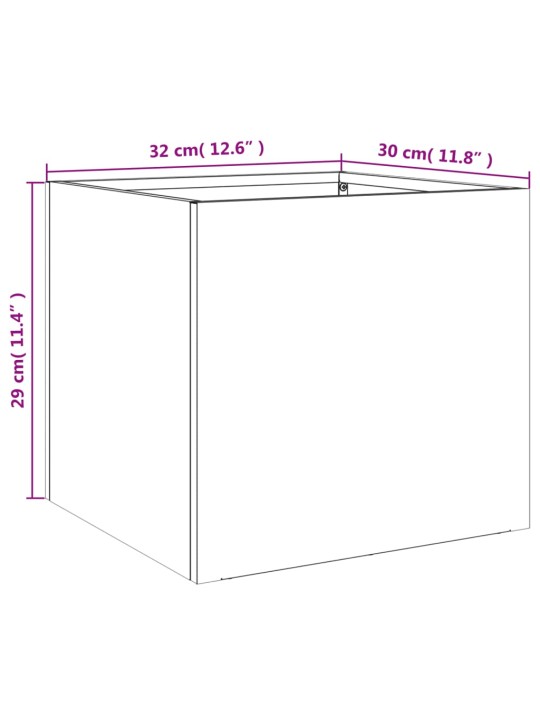 Kukkalaatikot 2 kpl antrasiitti 32x30x29cm kylmävalssattu teräs