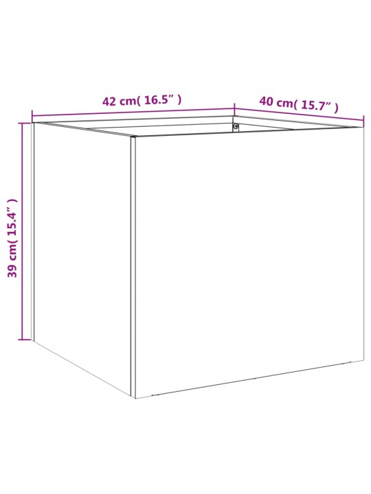 Kukkalaatikot 2 kpl musta 42x40x39 cm teräs