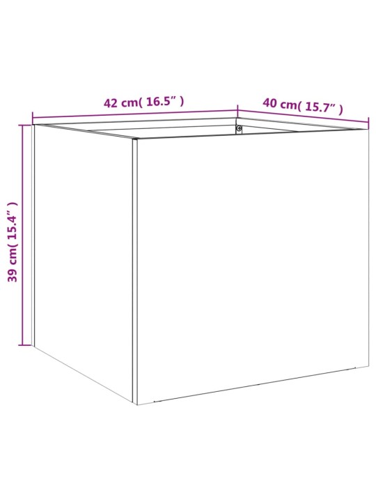 Kukkalaatikot 2 kpl hopea 42x40x39 cm ruostumaton teräs