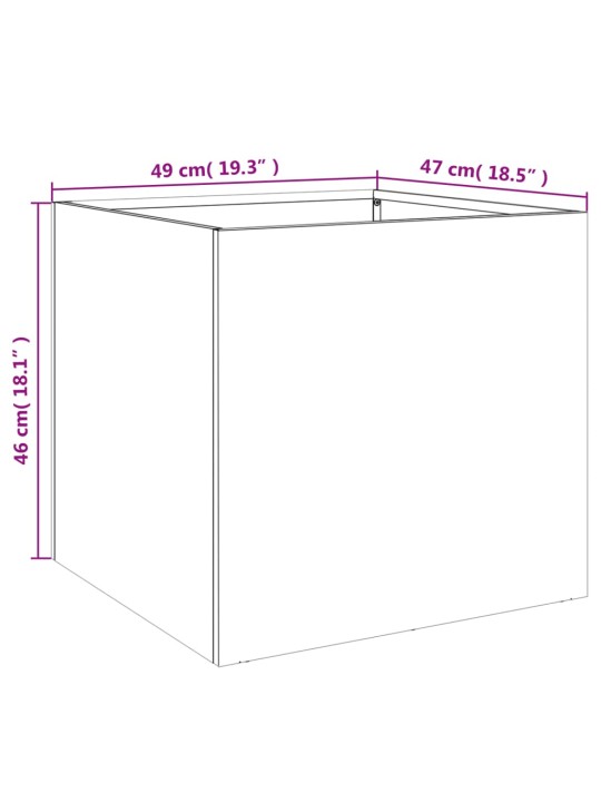 Kukkalaatikot 2 kpl musta 49x47x46 cm teräs