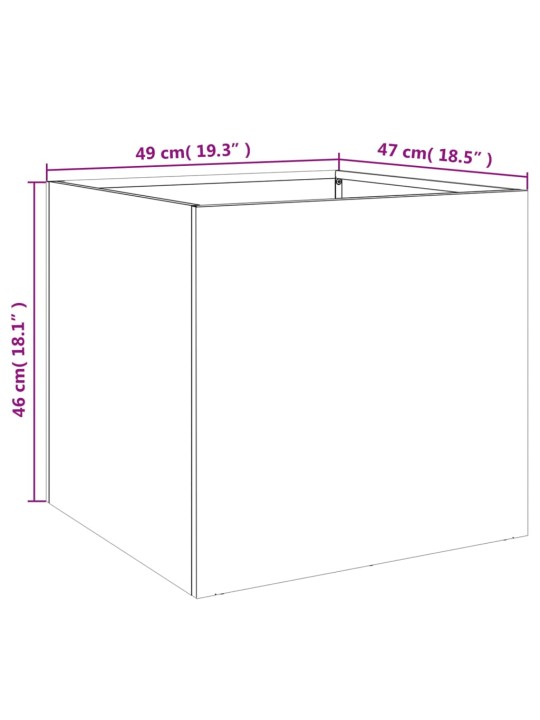 Kukkalaatikot 2 kpl antrasiitti 49x47x46 cm teräs