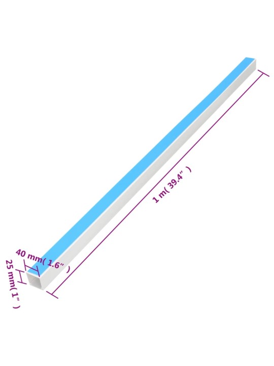 Johtokanava itsekiinnittyvä 40x25 mm 10 m PVC