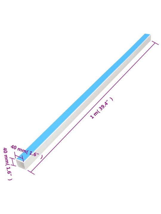 Johtokanava itsekiinnittyvä 40x40 mm 10 m PVC