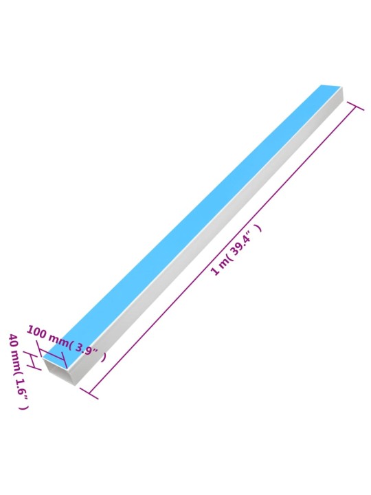 Johtokanava itsekiinnittyvä 100x40 mm 10 m PVC