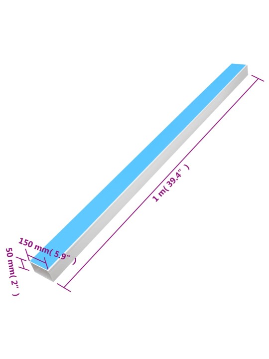 Johtokanava itsekiinnittyvä 150x50 mm 10 m PVC