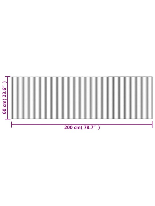 Matto suorakaide ruskea 60x200 cm bambu