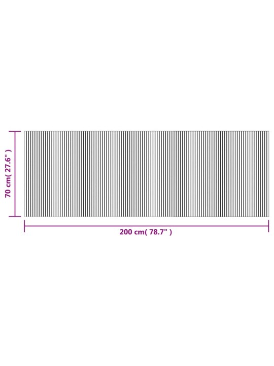 Matto suorakaide harmaa 70x200 cm bambu
