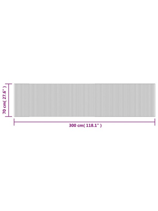 Matto suorakaide musta 70x300 cm bambu