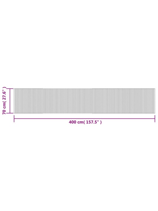 Matto suorakaide musta 70x400 cm bambu