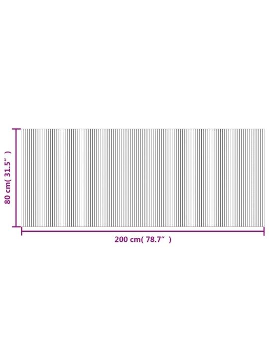 Matto suorakaide musta 80x200 cm bambu