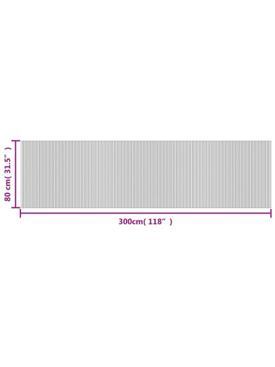 Matto suorakaide vaalea luonnollinen 80x300 cm bambu