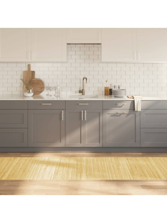 Matto suorakaide vaalea luonnollinen 80x300 cm bambu