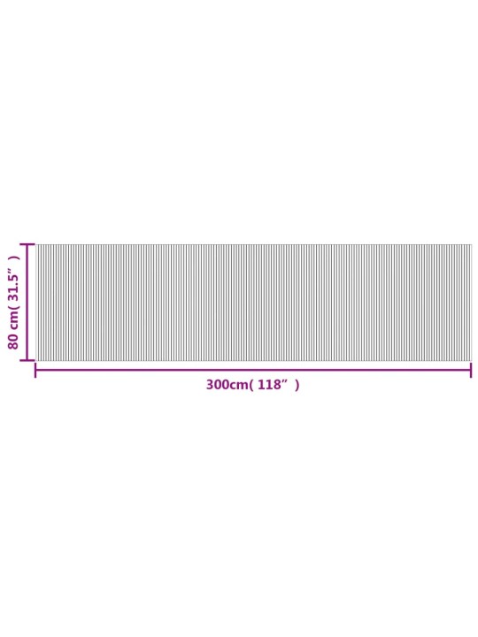 Matto suorakaide tummanruskea 80x300 cm bambu