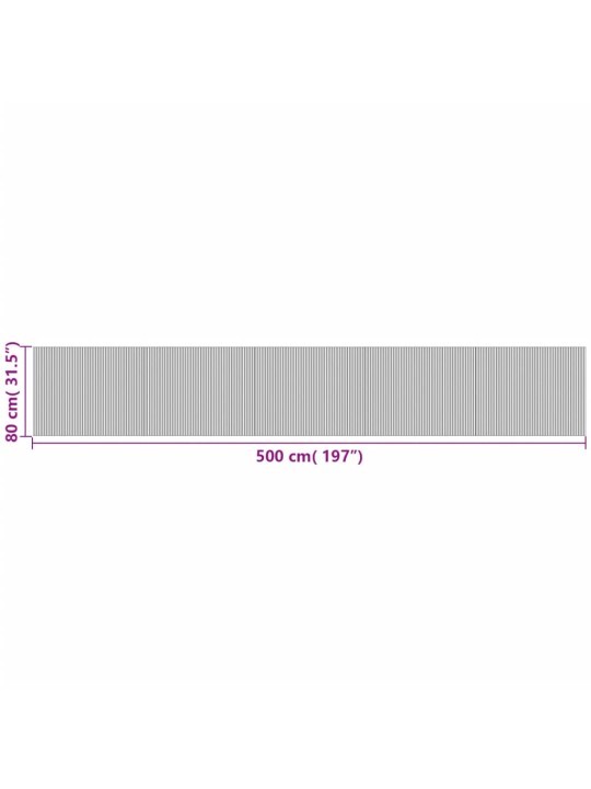 Matto suorakaide musta 80x500 cm bambu