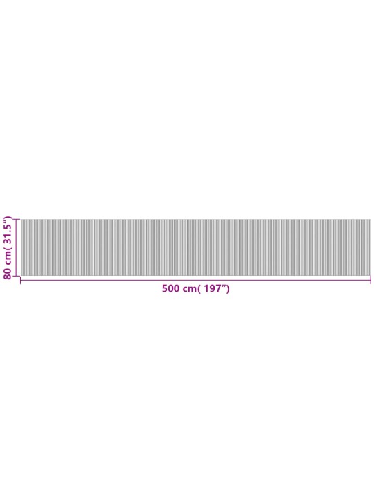 Matto suorakaide harmaa 80x500 cm bambu