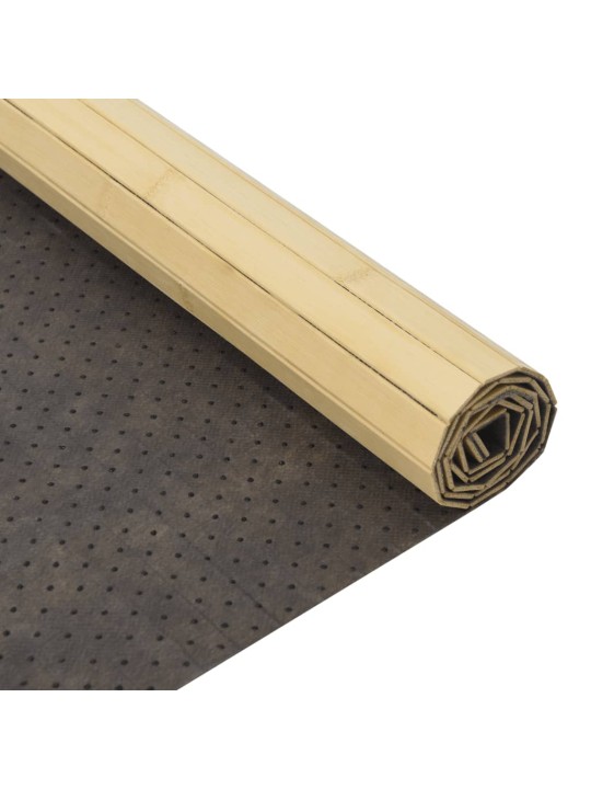 Matto suorakaide vaalea luonnollinen 100x100 cm bambu