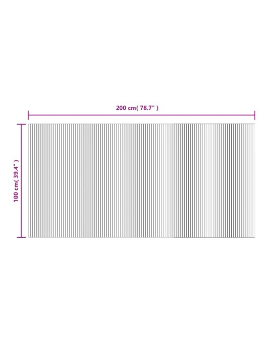 Matto suorakaide musta 100x200 cm bambu