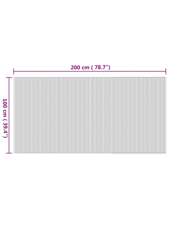 Matto suorakaide luonnollinen 100x200 cm bambu