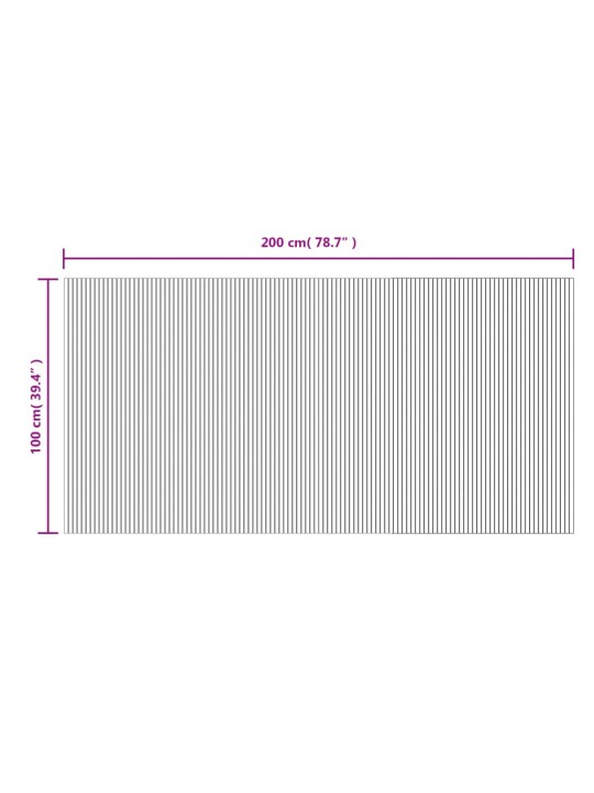 Matto suorakaide harmaa 100x200 cm bambu