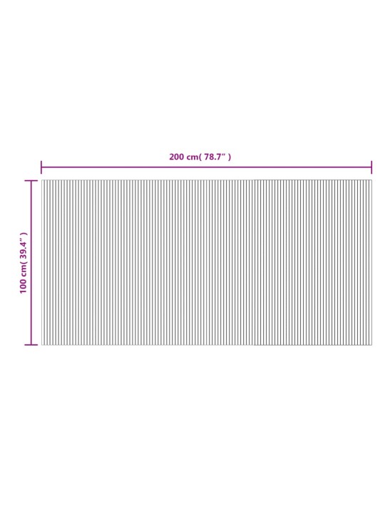 Matto suorakaide tummanruskea 100x200 cm bambu