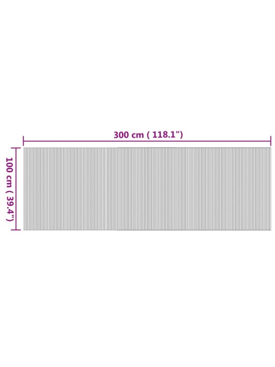 Matto suorakaide luonnollinen 100x300 cm bambu