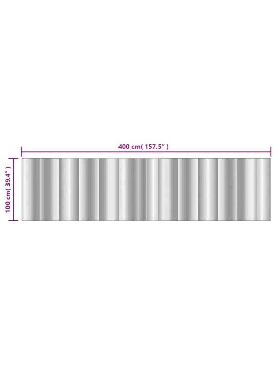 Matto suorakaide musta 100x400 cm bambu