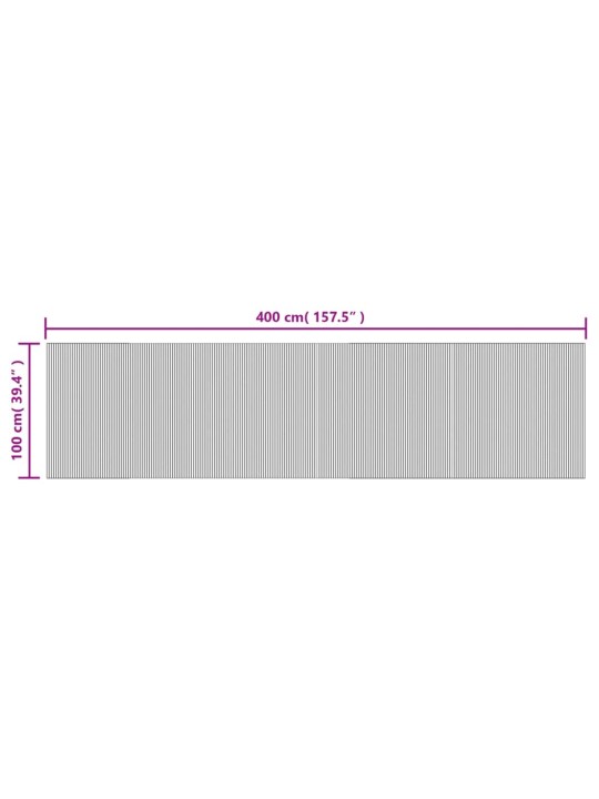 Matto suorakaide tummanruskea 100x400 cm bambu