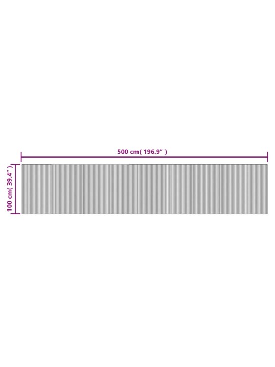 Matto suorakaide ruskea 100x500 cm bambu