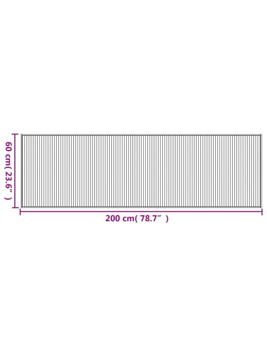 Matto suorakaide ruskea 60x200 cm bambu