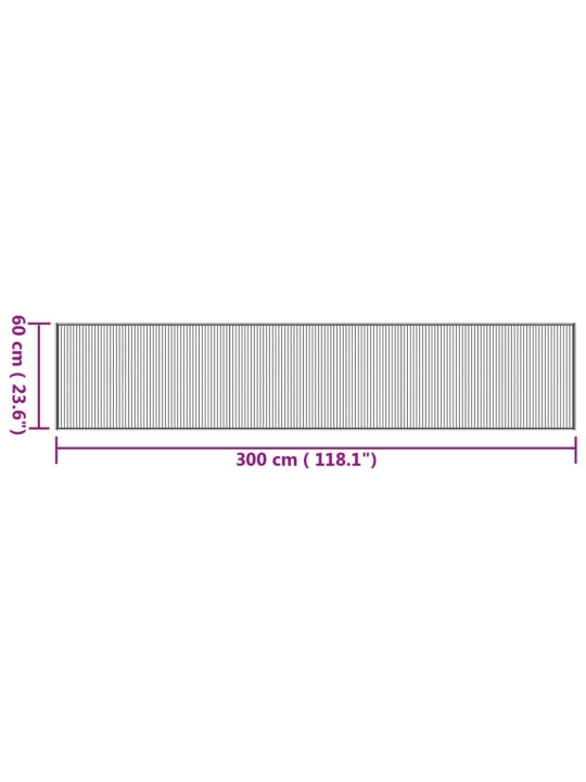Matto suorakaide luonnollinen 60x300 cm bambu