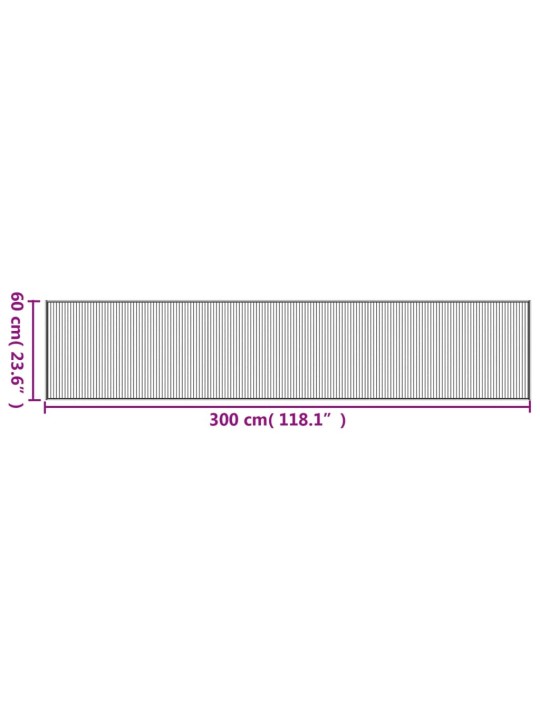 Matto suorakaide ruskea 60x300 cm bambu