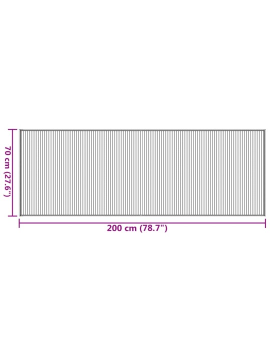 Matto suorakaide vaalea luonnollinen 70x200 cm bambu