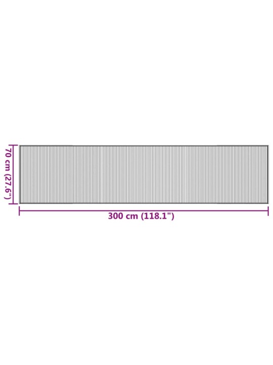 Matto suorakaide musta 70x300 cm bambu