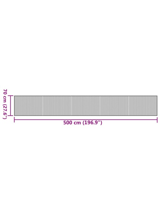 Matto suorakaide musta 70x500 cm bambu