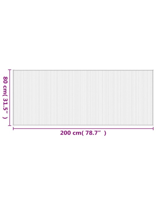 Matto suorakaide harmaa 80x200 cm bambu