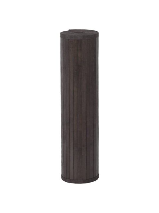 Matto suorakaide tummanruskea 80x200 cm bambu