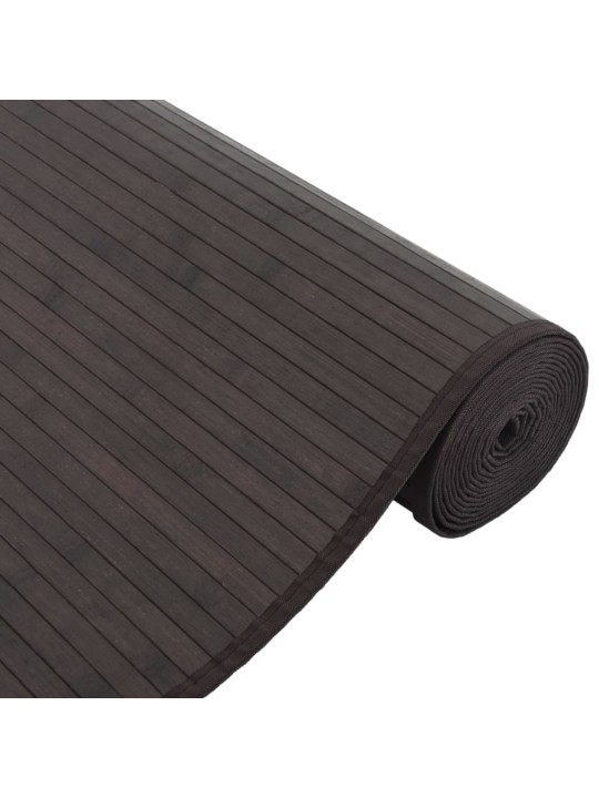 Matto suorakaide tummanruskea 80x200 cm bambu