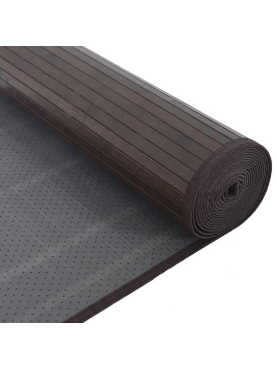 Matto suorakaide tummanruskea 80x200 cm bambu