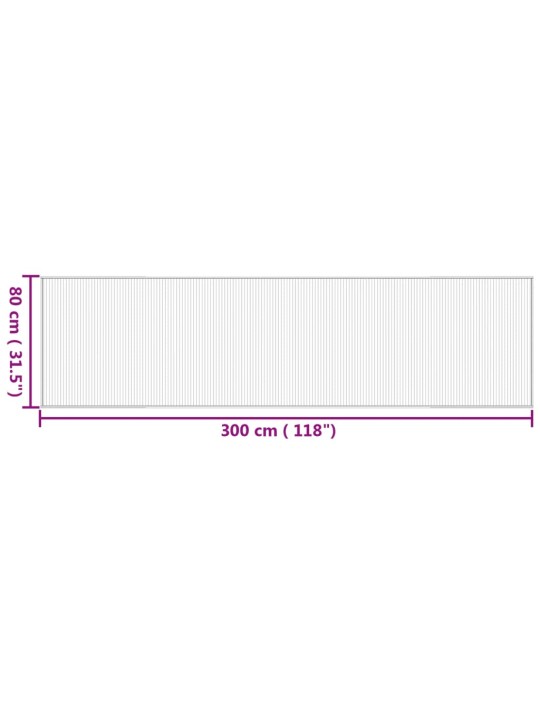 Matto suorakaide luonnollinen 80x300 cm bambu