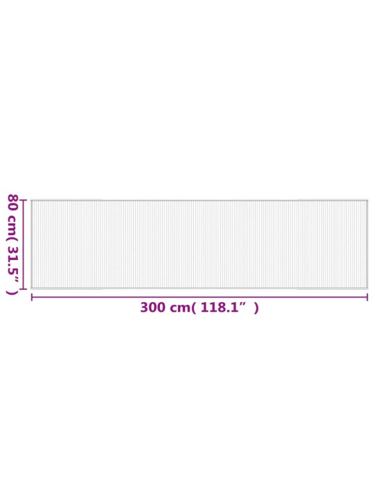 Matto suorakaide tummanruskea 80x300 cm bambu