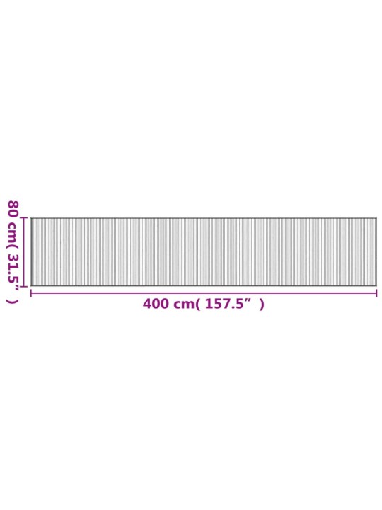 Matto suorakaide musta 80x400 cm bambu