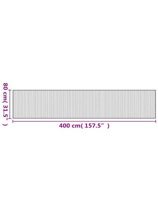 Matto suorakaide ruskea 80x400 cm bambu