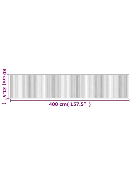 Matto suorakaide harmaa 80x400 cm bambu