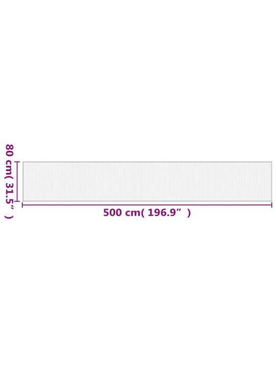 Matto suorakaide musta 80x500 cm bambu