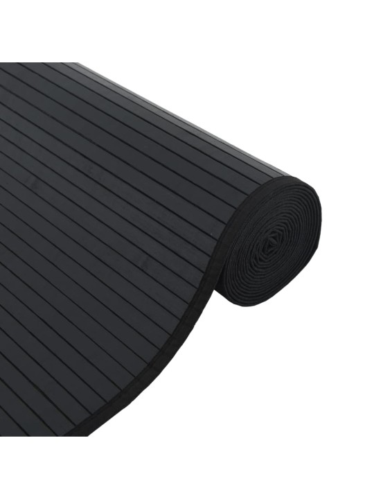 Matto suorakaide musta 100x200 cm bambu